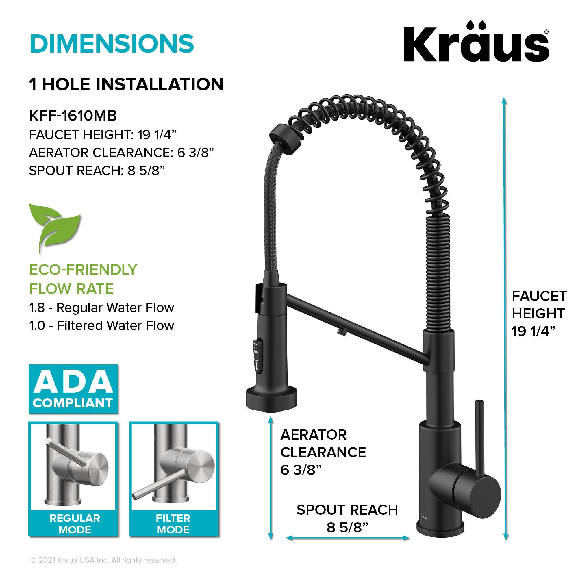 Brushed Brass Kraus Single Handle Pull Down Kitchen Faucet — DirectSinks