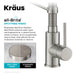 KRAUS Style Single Handle Kitchen Faucet with Integrated Dispenser for Water Filtration in Spot Free Stainless Steel KFF-1610SFS | DirectSinks