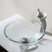 KRAUS Single Lever Waterfall Vessel Faucet with Glass Disk in Satin Nickel and Clear KGW-1700SN-CL | DirectSinks