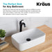 KRAUS Soft Rectangular Ceramic Vessel Bathroom Sink in White-Bathroom Sinks-DirectSinks