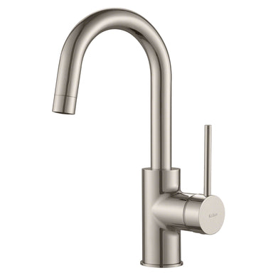 Kraus Spot Free Oletto™ Single Handle Kitchen Bar Faucet in all-Brite™ Stainless Steel Finish-KRAUS-DirectSinks