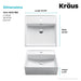 KRAUS Square Ceramic Vessel Bathroom Sink in White-Bathroom Sinks-DirectSinks