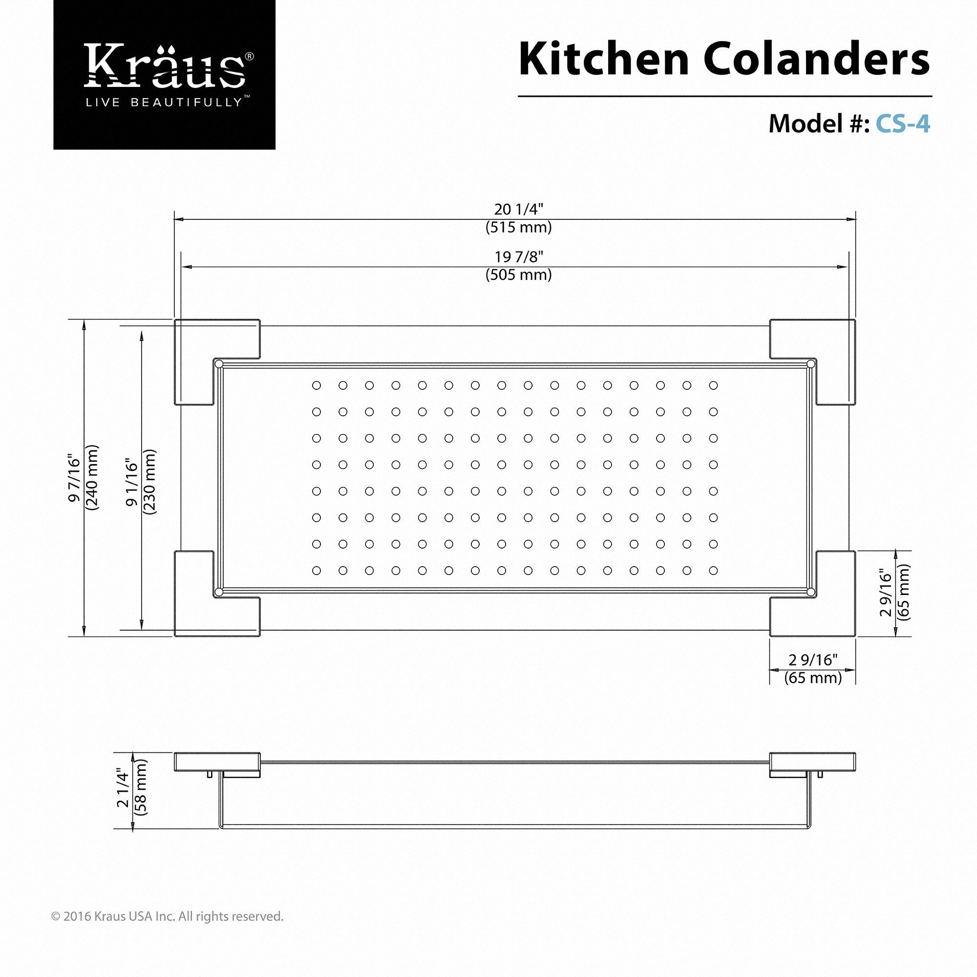 KRAUS Stainless Steel Colander-Kitchen Accessories-KRAUS