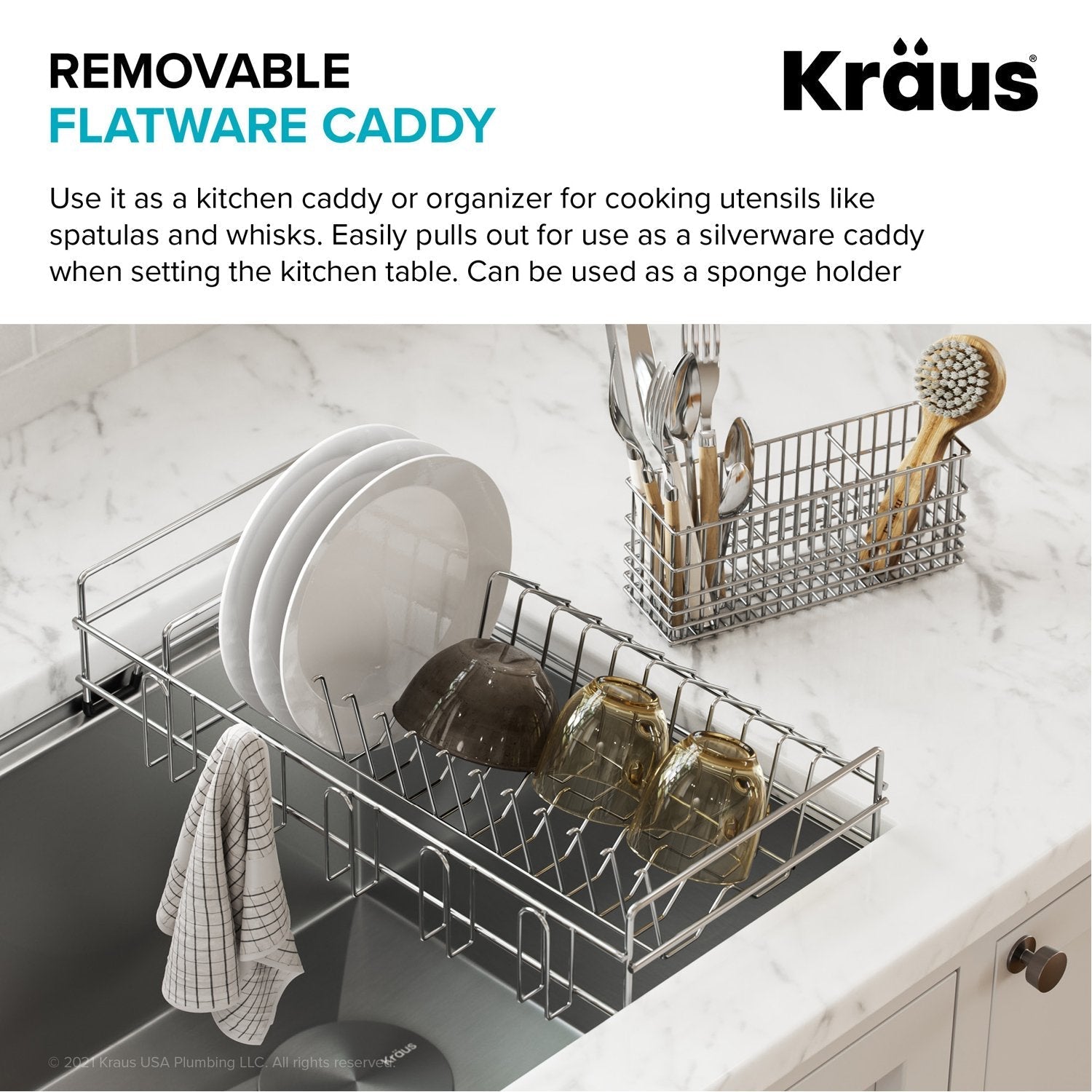 KRAUS Stainless Steel Workstation Sink Dish & Utensil Drying Rack — DirectSinks