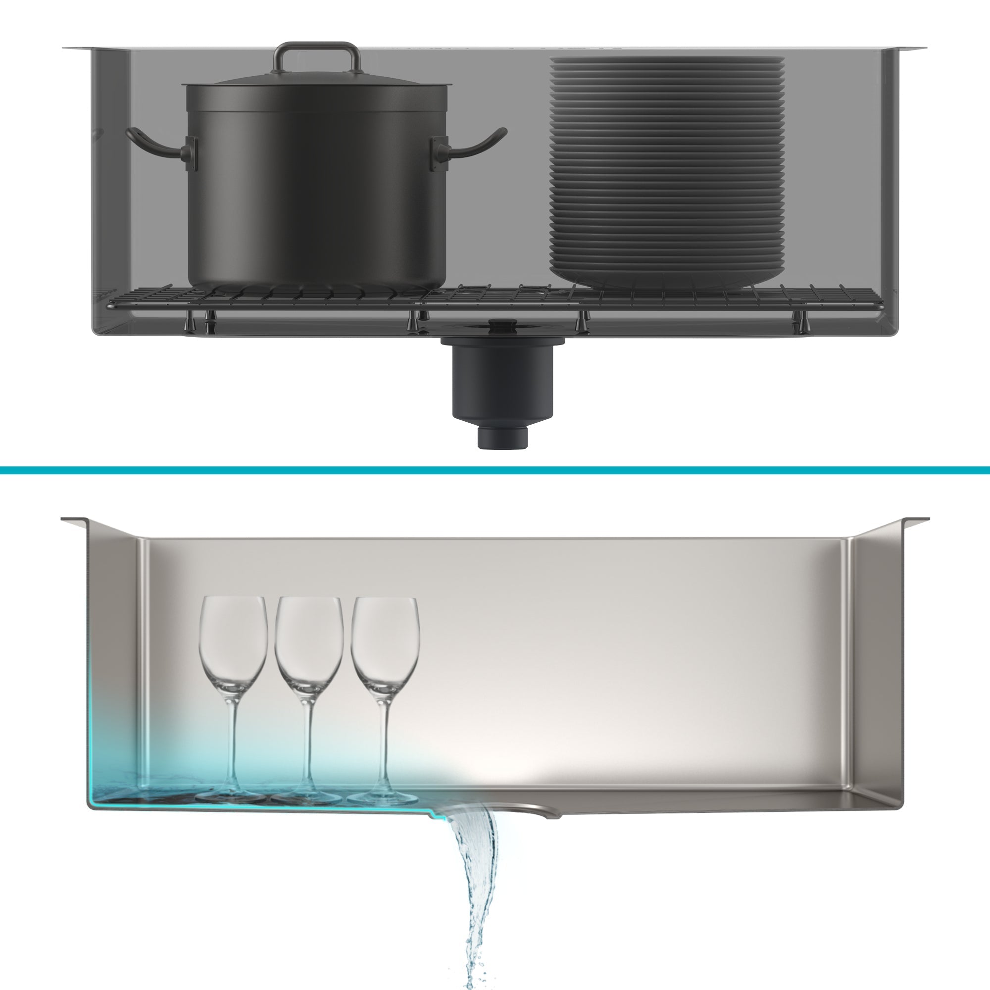 KRAUS Standart PRO 28" 16 Gauge Undermount Single Bowl Stainless Steel Kitchen Sink-Kitchen Sinks-DirectSinks