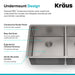 KRAUS Standart PRO 33" Undermount 60/40 Double Bowl Stainless Steel Kitchen Sink-Kitchen Sinks-DirectSinks