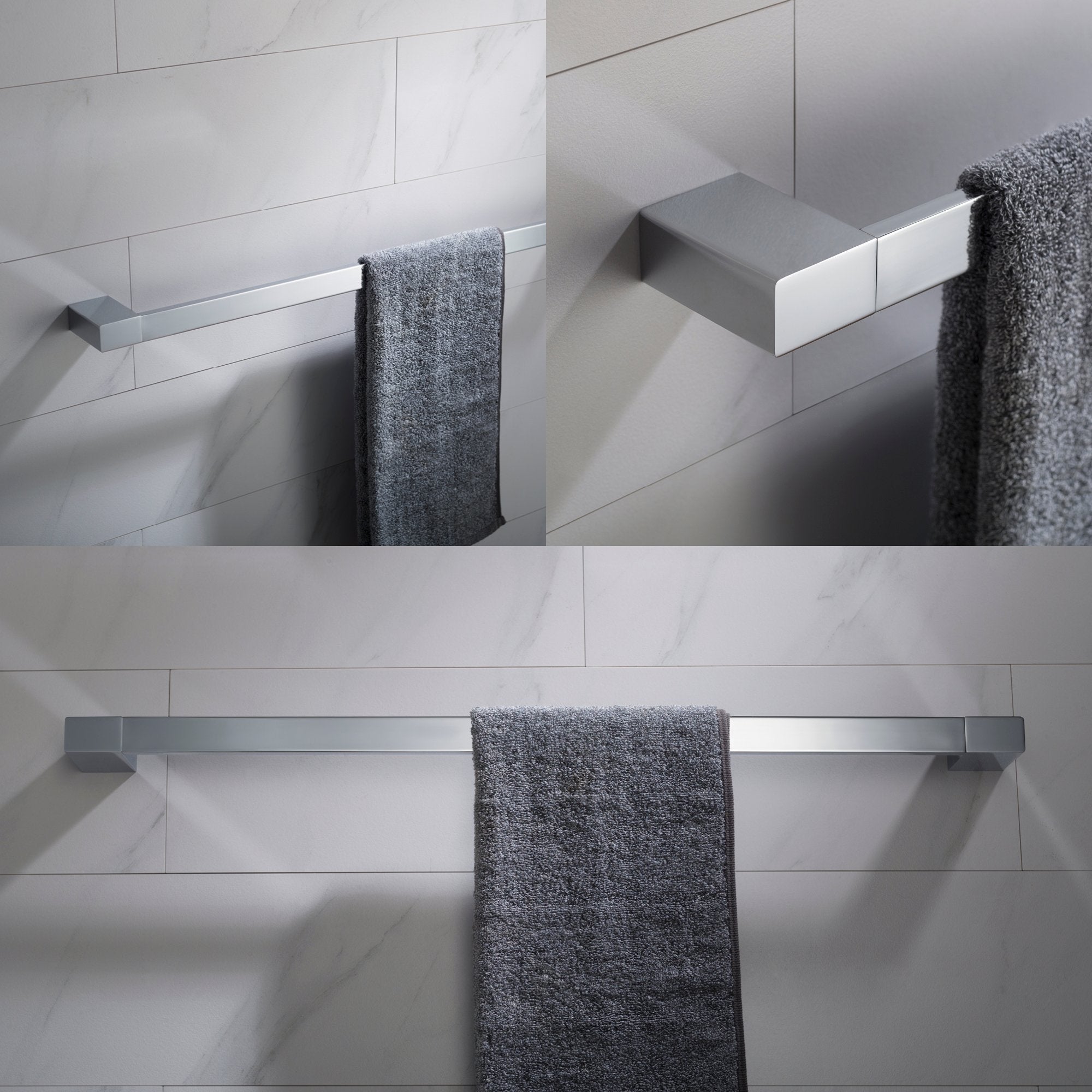 Kraus Stelios 24 Inch Towel Bar | Matte Black Bathroom Hardware | Solid Brass Construction