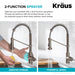 KRAUS Touchless On/Off Pull-Down Single Handle 18-Inch Kitchen Faucet in Matte Black-Kitchen Faucets-KRAUS