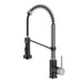 KRAUS Touchless Pull-Down Single Handle 18-Inch Kitchen Faucet in Spot-Free Stainless & Matte Black-Kitchen Faucets-DirectSinks