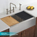 KRAUS Urbix Bridge Kitchen Faucet with Side Sprayer in Brushed Gold KPF-3125BG | DirectSinks