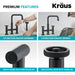 KRAUS Urbix Bridge Kitchen Faucet with Side Sprayer in Matte Black KPF-3125MB | DirectSinks