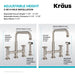 KRAUS Urbix Industrial Bridge Kitchen Faucet & Water Filter Faucet in Spot Free Stainless Steel KPF-3125-FF-101SFS | DirectSinks
