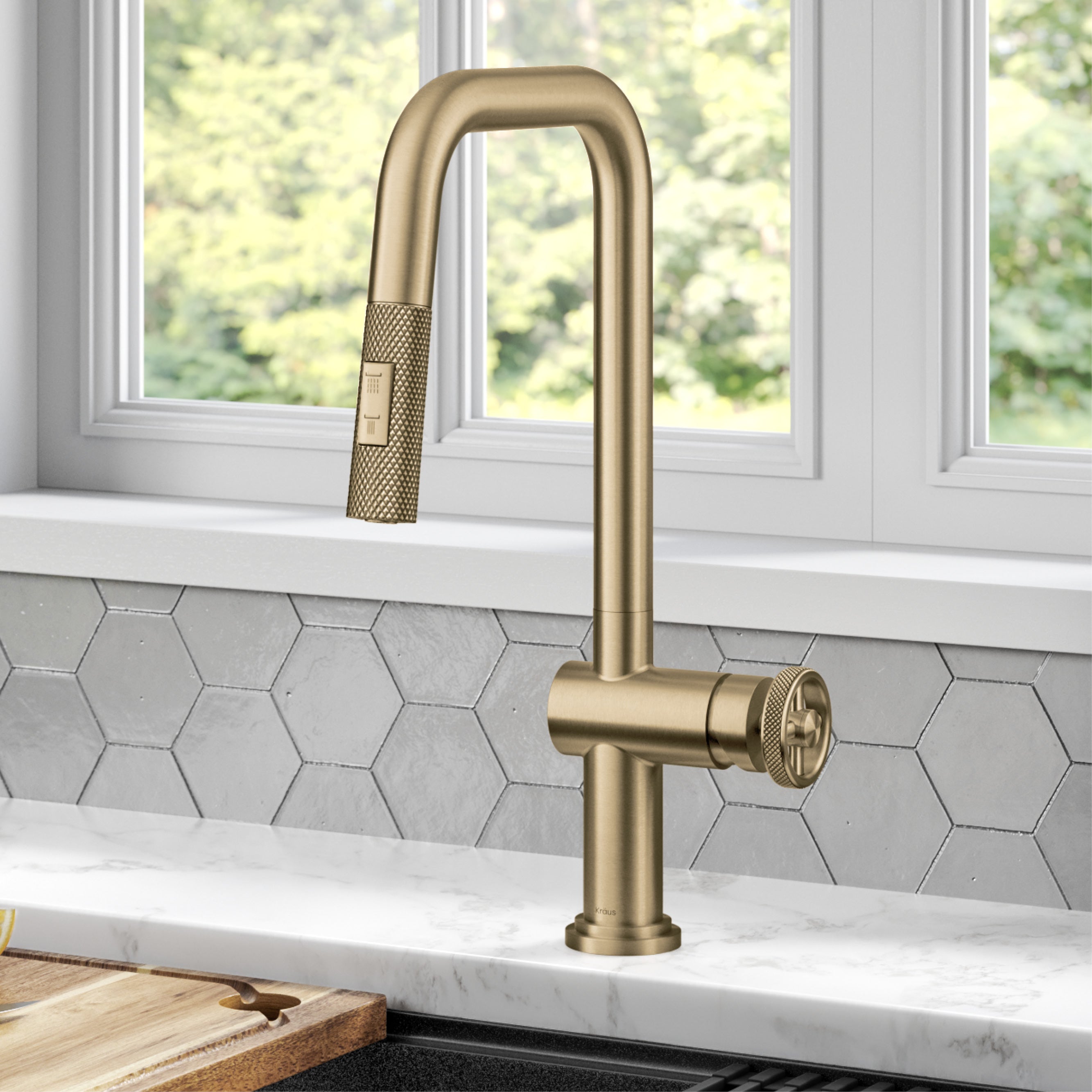 KRAUS Brushed Brass Single Handle Kitchen Bar Faucet — DirectSinks