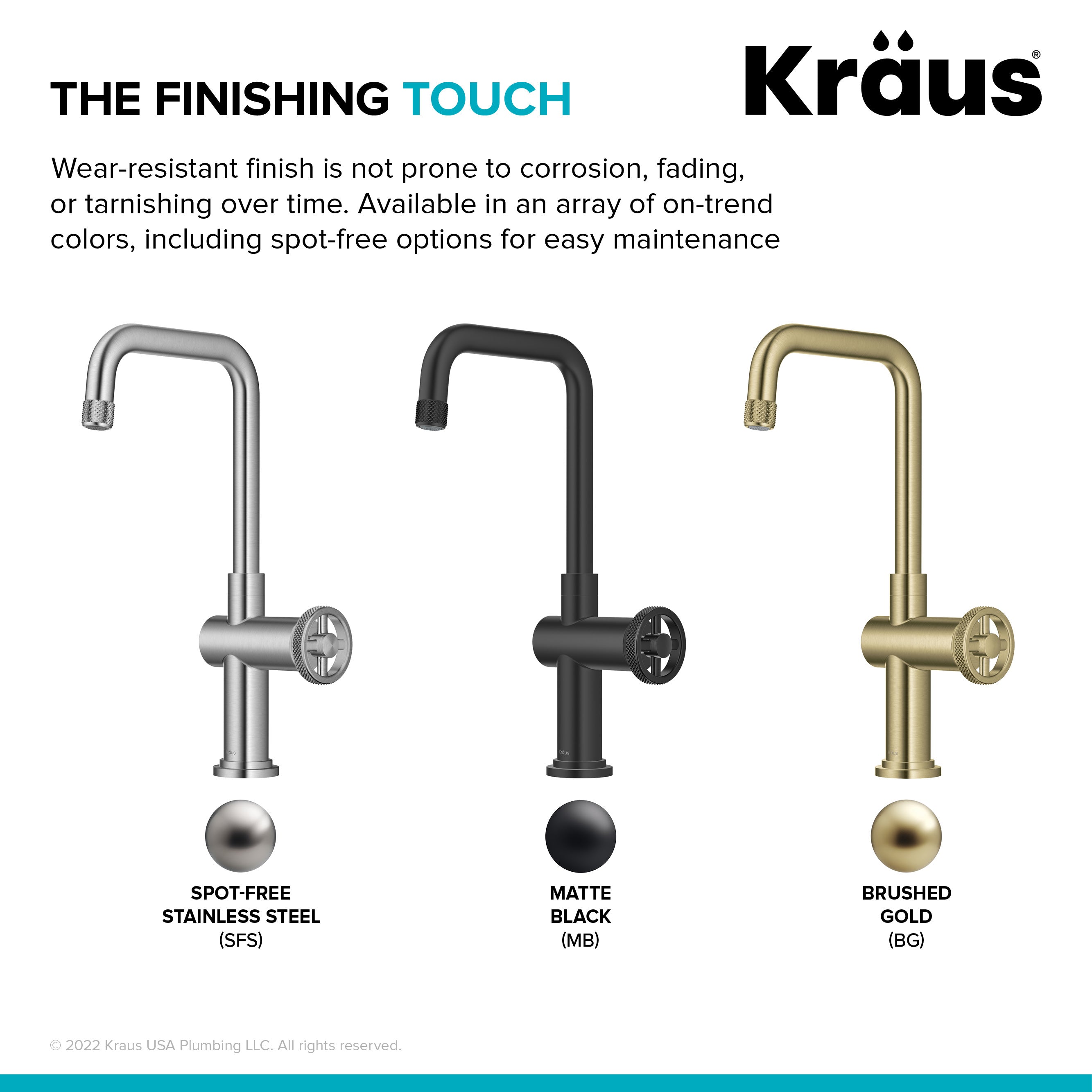 KRAUS Urbix Industrial Single Handle Kitchen Bar Faucet in Brushed Gold-Kitchen Faucets-DirectSinks