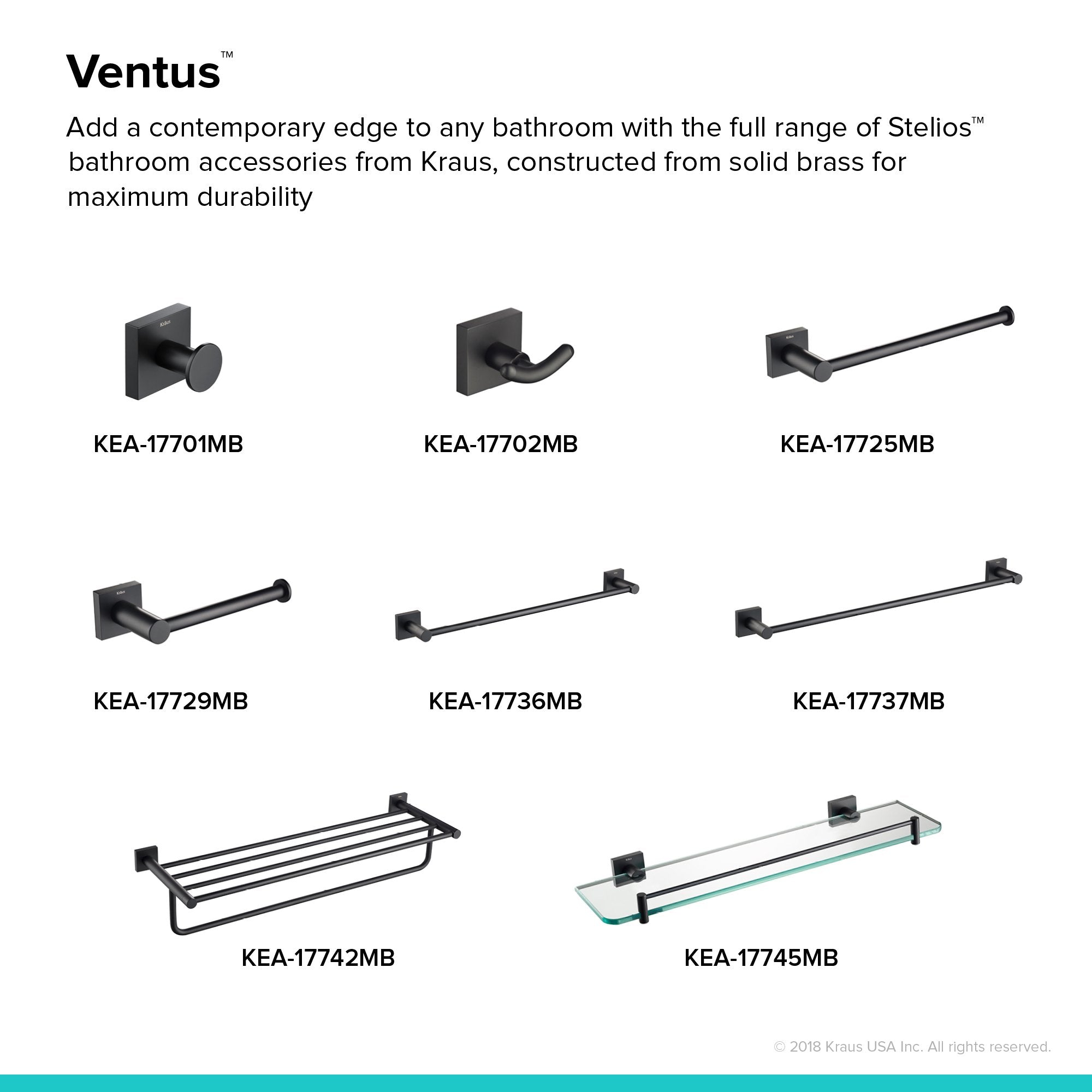 KRAUS Ventus™ Bathroom Robe and Towel Double Hook-Bathroom Accessories-KRAUS