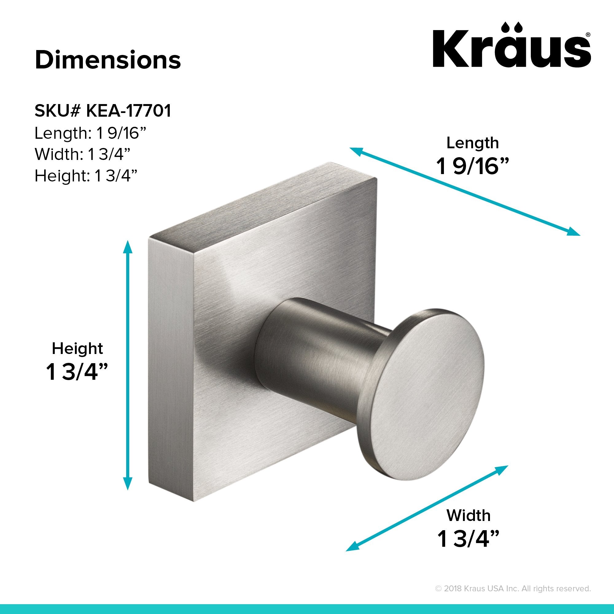 KRAUS Ventus™ Bathroom Robe and Towel Hook-Bathroom Accessories-KRAUS
