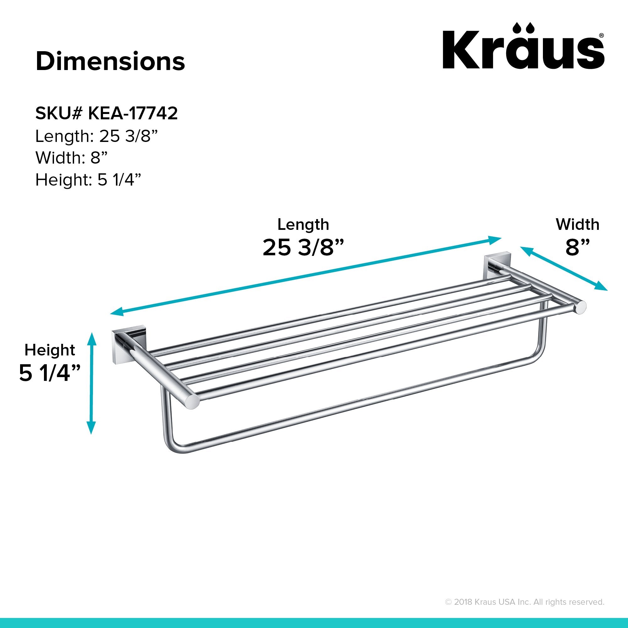 KRAUS Ventus™ Bathroom Shelf with Towel Bar-Bathroom Accessories-KRAUS