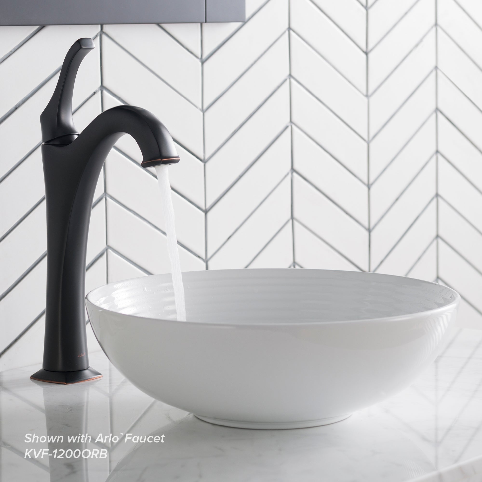 KRAUS Viva 13 Inch Round White Porcelain Ceramic Vessel Bathroom Sink-Bathroom Sinks-DirectSinks