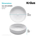 KRAUS Viva 15.75 Inch Round White Porcelain Ceramic Vessel Bathroom Sink-Bathroom Sinks-DirectSinks