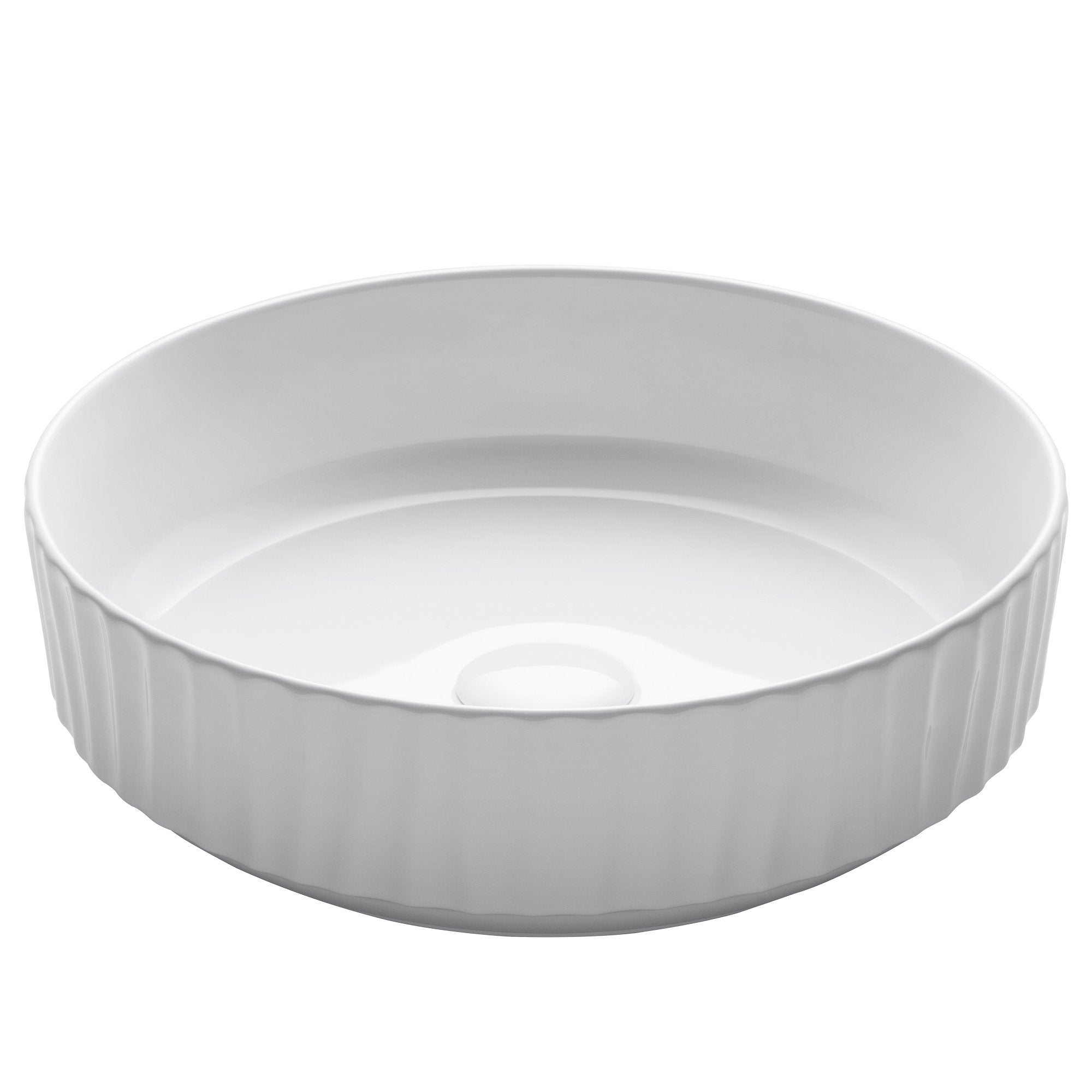 KRAUS Viva„¢ 15.75 Inch Round White Porcelain Ceramic Vessel Bathroom Sink-Bathroom Sinks-KRAUS
