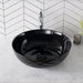 KRAUS Viva Round Black Porcelain Ceramic Vessel Bathroom Sink with Pop-Up Drain-Bathroom Sinks-DirectSinks