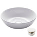 KRAUS Viva„¢ Round White Porcelain Ceramic Vessel Bathroom Sink with Pop-Up Drain, 13D x 4 3/8H-Bathroom Sinks-KRAUS Fast Shipping