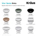 KRAUS Viva Round White Porcelain Ceramic Vessel Bathroom Sink with Pop-Up Drain, 15 3/4D x 4 3/4H-Bathroom Sinks-DirectSinks