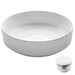 KRAUS Viva„¢ Round White Porcelain Ceramic Vessel Bathroom Sink with Pop-Up Drain, 15 3/4D x 4 3/4H-Bathroom Sinks-KRAUS Fast Shipping