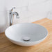 KRAUS Viva Round White Porcelain Ceramic Vessel Bathroom Sink with Pop-Up Drain, 16 1/2D x 4 3/8H-Bathroom Sinks-DirectSinks