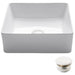 KRAUS Viva„¢ Square White Porcelain Ceramic Vessel Bathroom Sink with Pop-Up Drain, 15 5/8L x 15 5/8W x 5 1/8H-Bathroom Sinks-KRAUS Fast Shipping