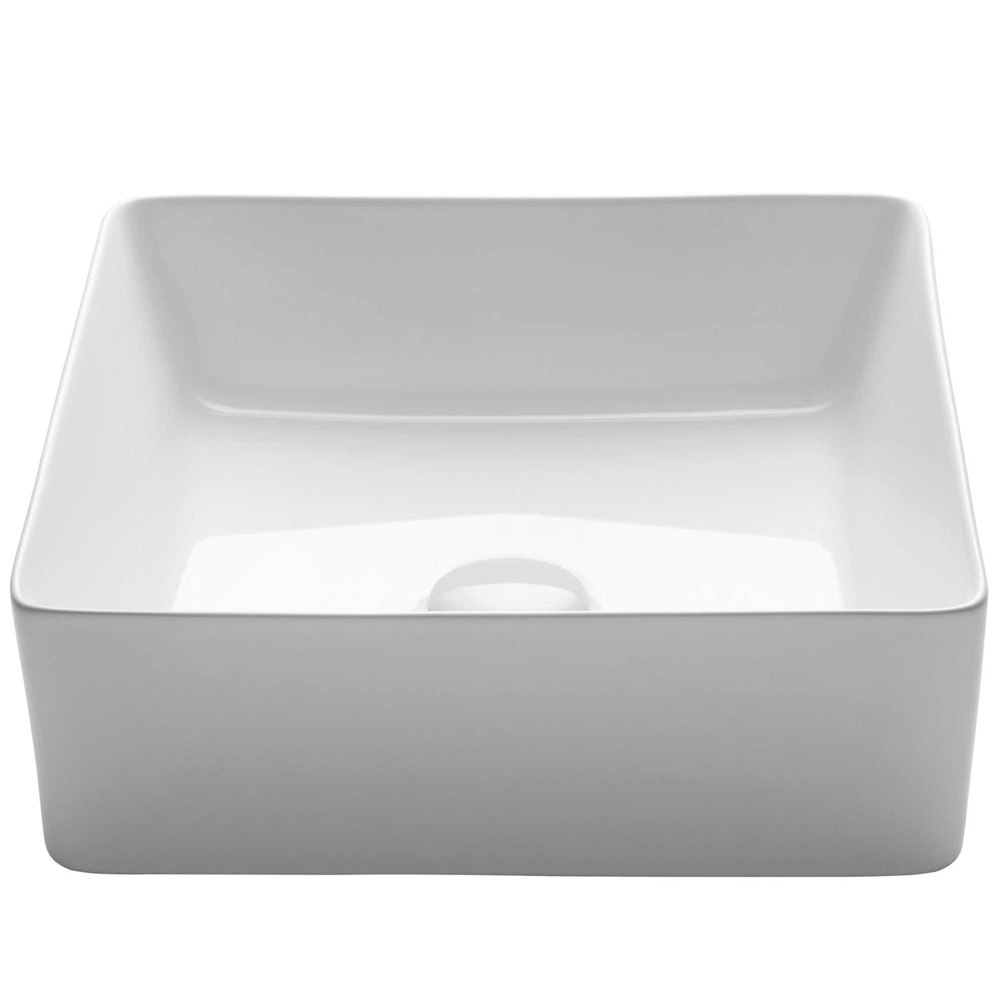 KRAUS Viva„¢ Square White Porcelain Ceramic Vessel Bathroom Sink-Bathroom Sinks-KRAUS