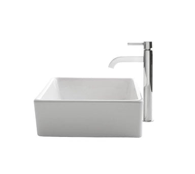 Kraus White Square Ceramic Sink and Ramus Faucet-KRAUS-DirectSinks