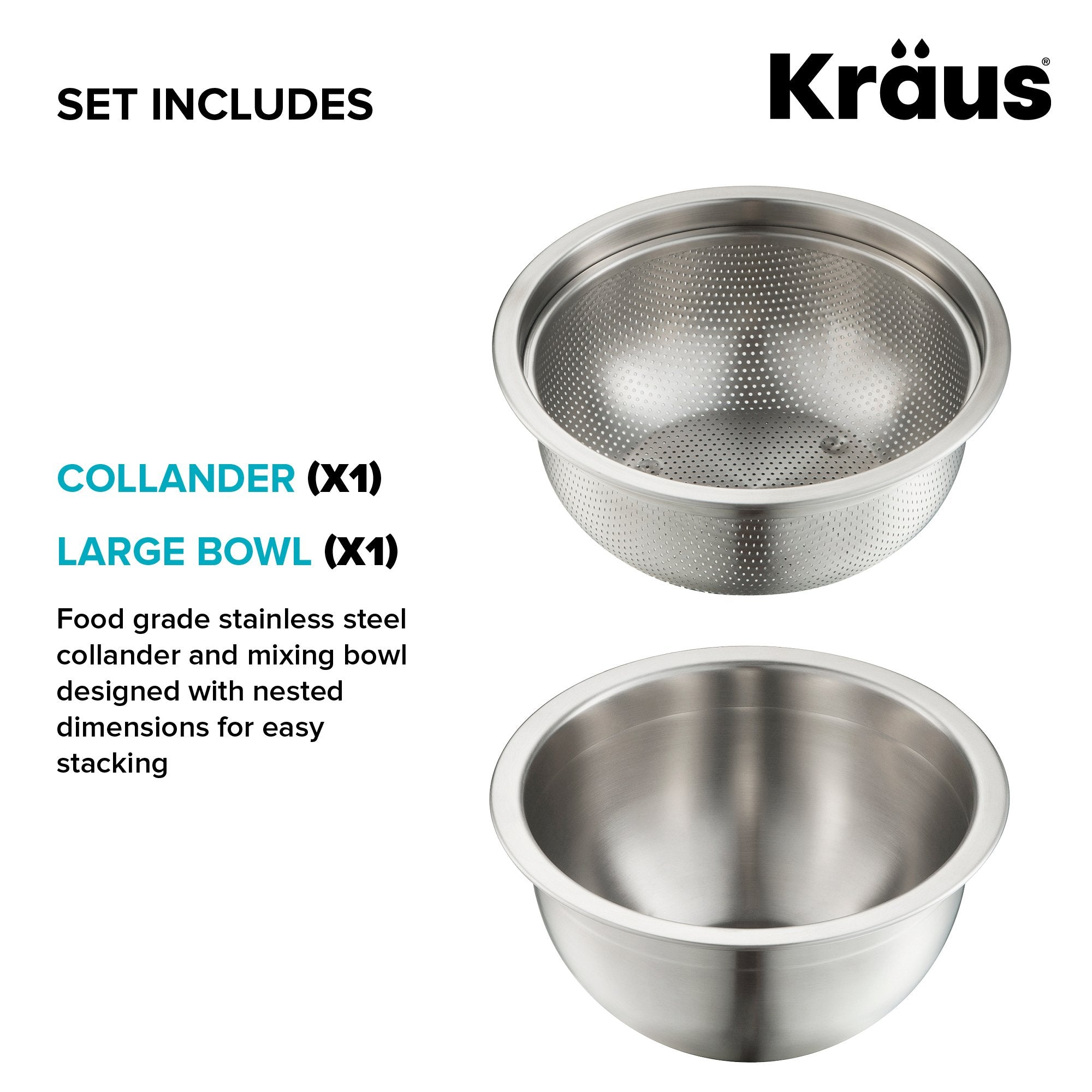 KRAUS Workstation Kitchen Sink Mixing Bowl and Colander-Kitchen Accessories-KRAUS