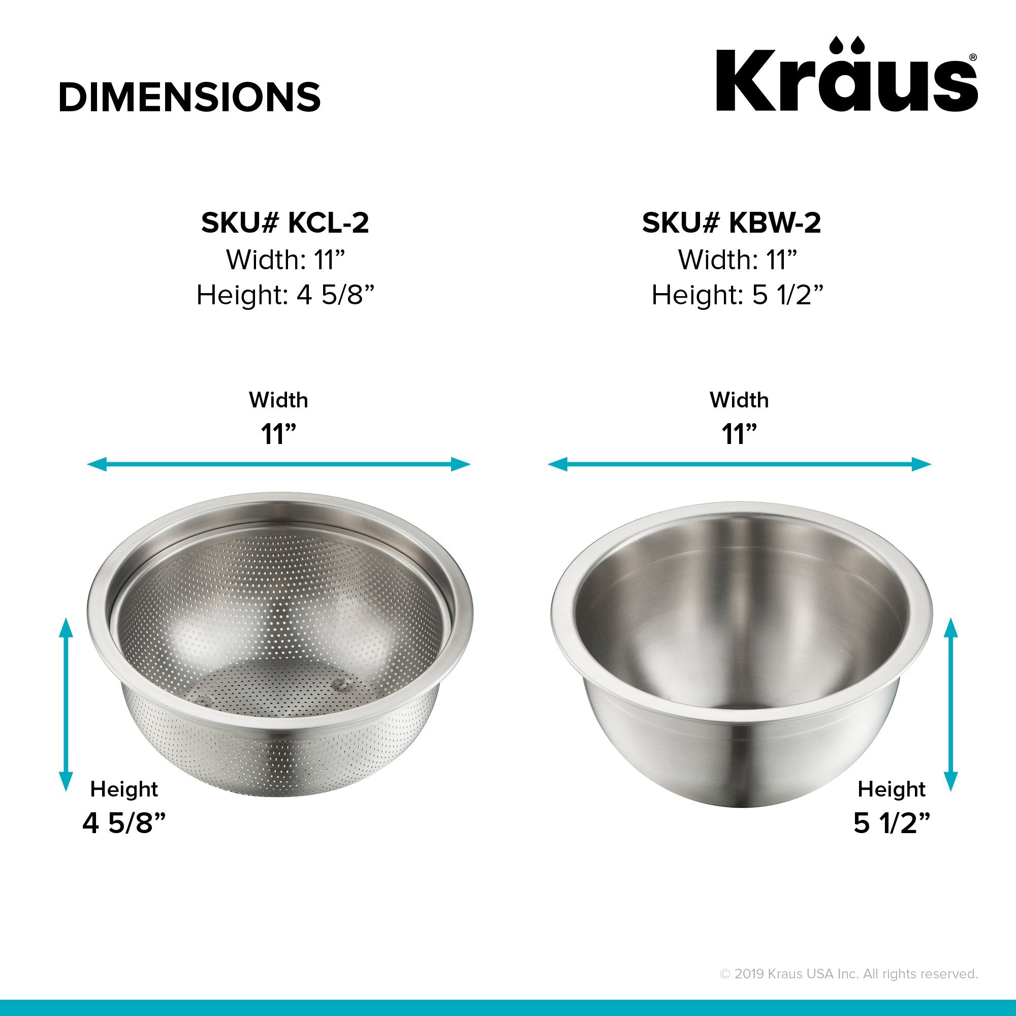 KRAUS Workstation Kitchen Sink Mixing Bowl and Colander-Kitchen Accessories-KRAUS