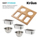 KRAUS Workstation Kitchen Sink Serving Board Set with Assorted Bowls-Kitchen Accessories-KRAUS