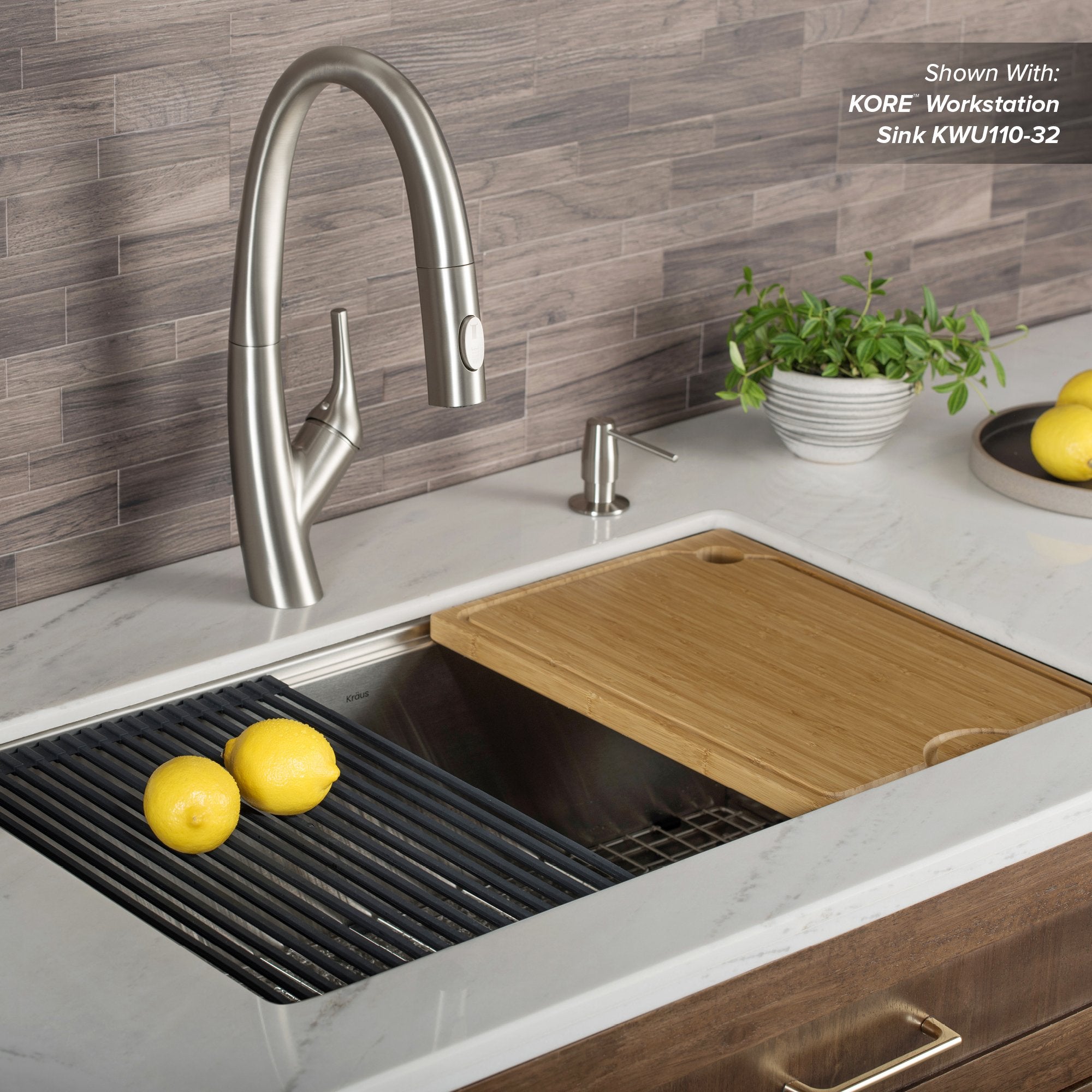KRAUS Workstation Kitchen Sink Solid Bamboo Cutting Board-Kitchen Accessories-KRAUS
