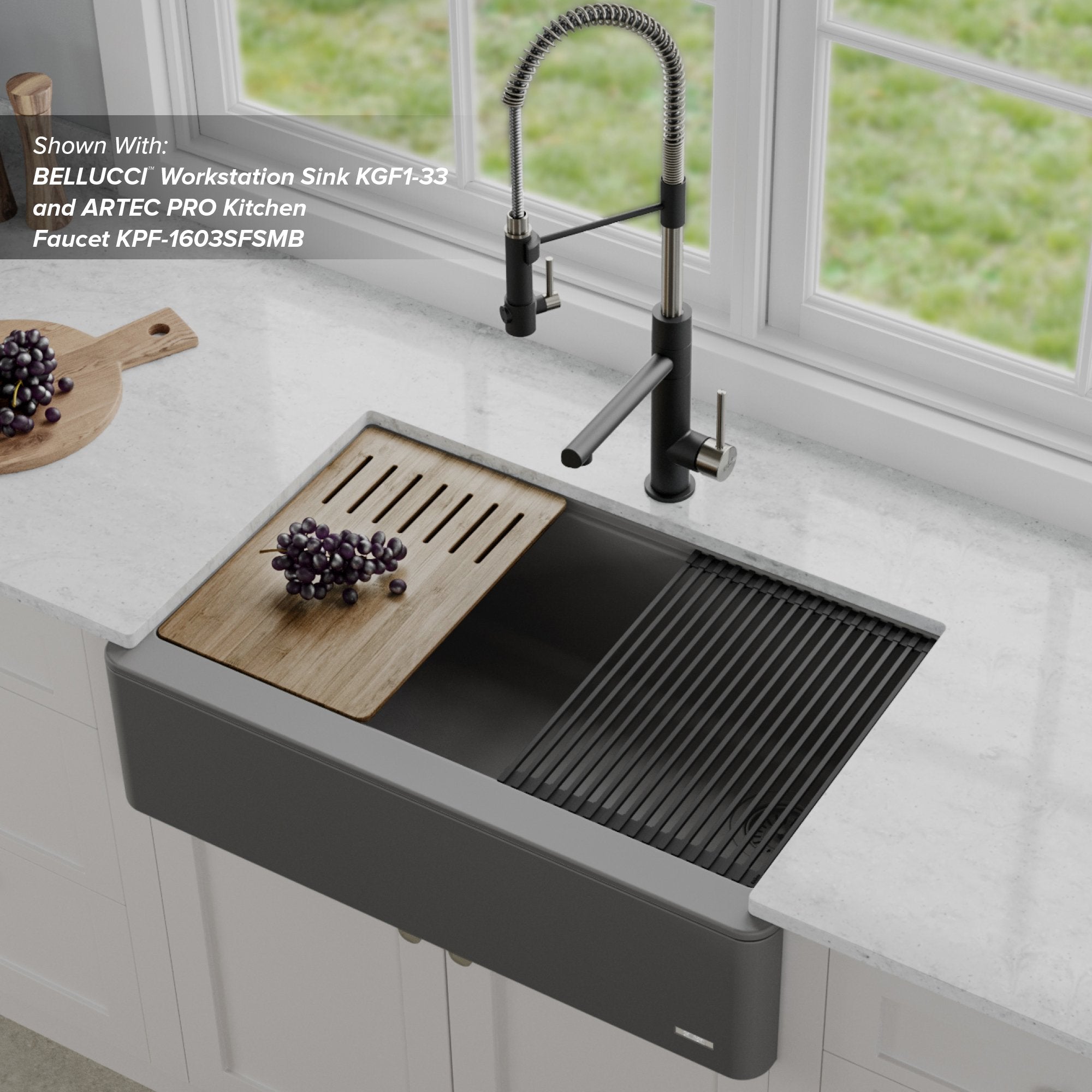 KRAUS Workstation Kitchen Sink 16 Solid Bamboo Cutting Board — DirectSinks