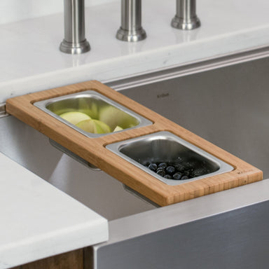 KRAUS Workstation Serving Board Set with Two Rectangular Bowls-Kitchen Accessories-KRAUS