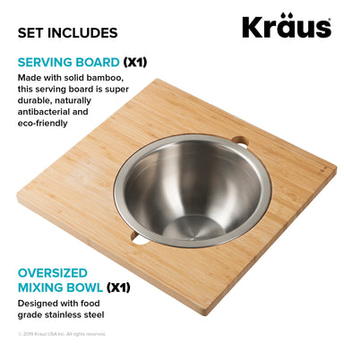 KRAUS Workstation Serving Board and Mixing Bowl-Kitchen Accessories-KRAUS