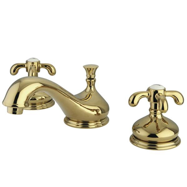 Kingston Brass French Country Two Handle 8" to 16" Widespread Lavatory Faucet with Brass Pop-up-Bathroom Faucets-Free Shipping-Directsinks.