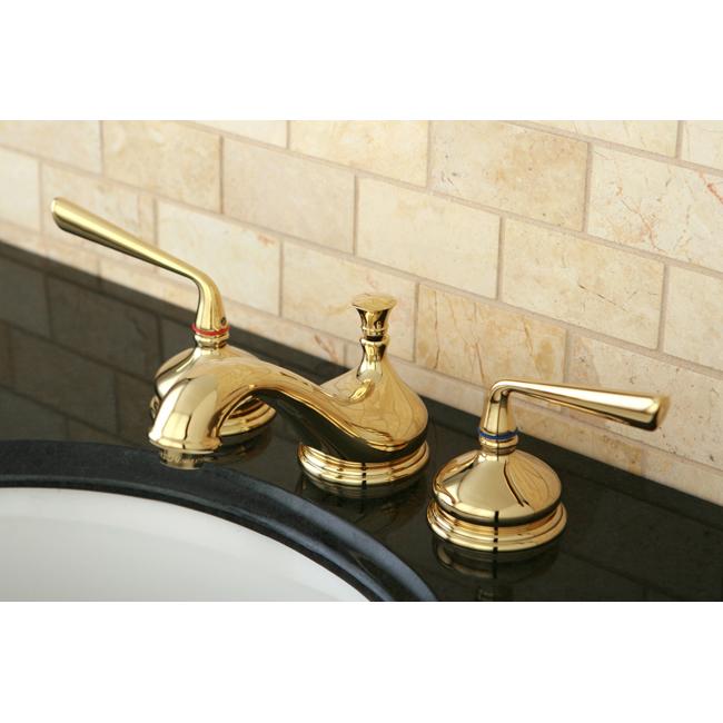 Kingston Brass Silver Sage Classic Two Handle 8" to 16" Widespread Lavatory Faucet with Brass Pop-up-Bathroom Faucets-Free Shipping-Directsinks.