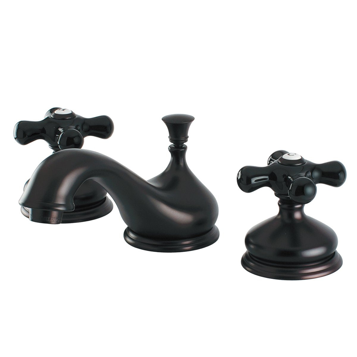 Kingston Brass Heritage Onyx Widespread Lavatory Faucet with Black  Porcelain Cross Handle, Oil Rubbed Bronze 並行輸入品 浴室、浴槽、洗面所