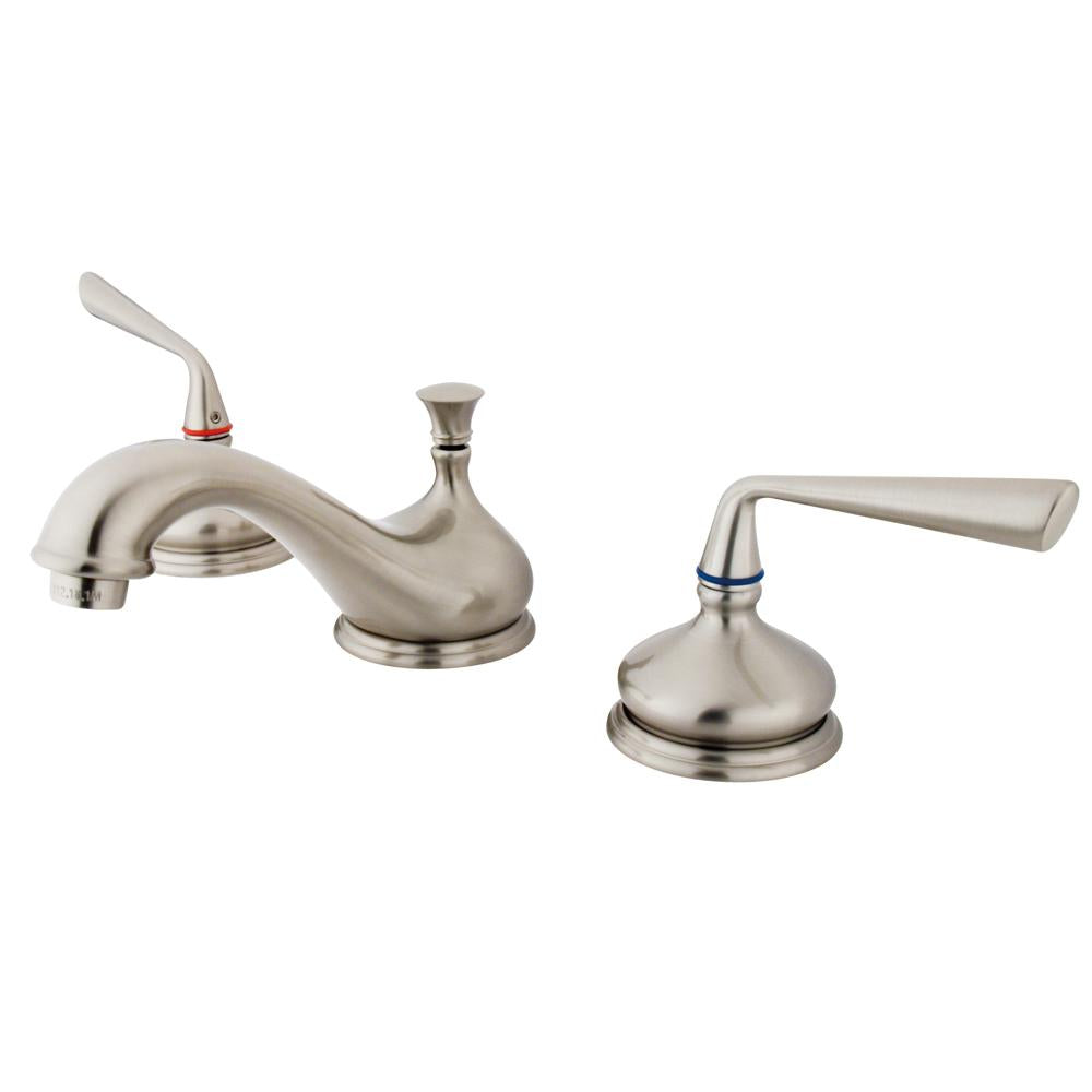 Kingston Brass Silver Sage Classic Two Handle 8" to 16" Widespread Lavatory Faucet with Brass Pop-up-Bathroom Faucets-Free Shipping-Directsinks.