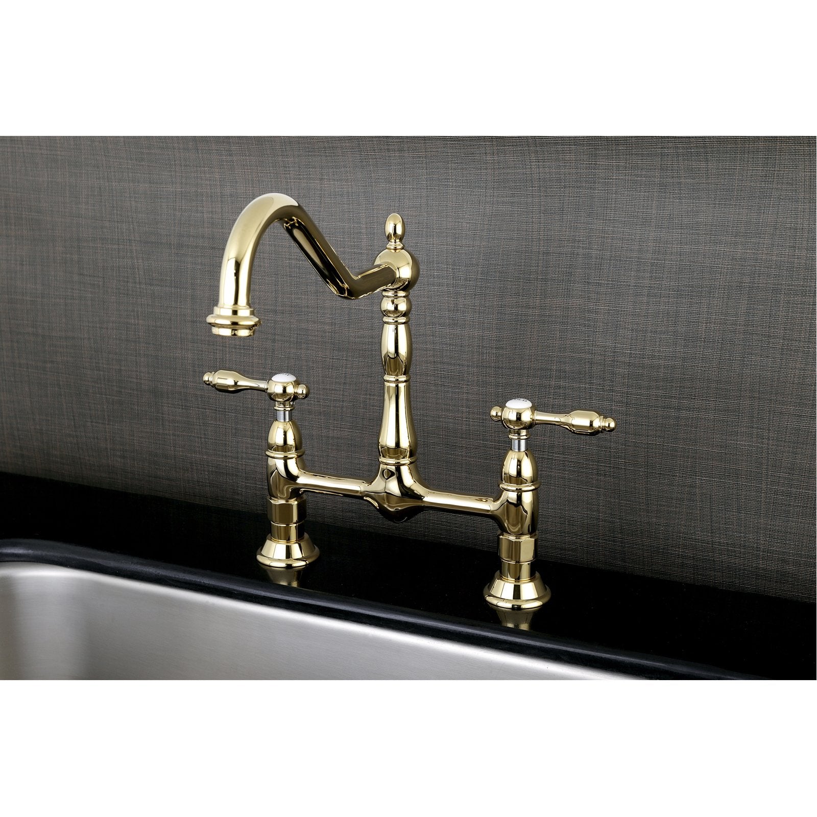Kingston Brass Tudor 8" Bridge Kitchen Faucet without Sprayer-Kitchen Faucets-Free Shipping-Directsinks.