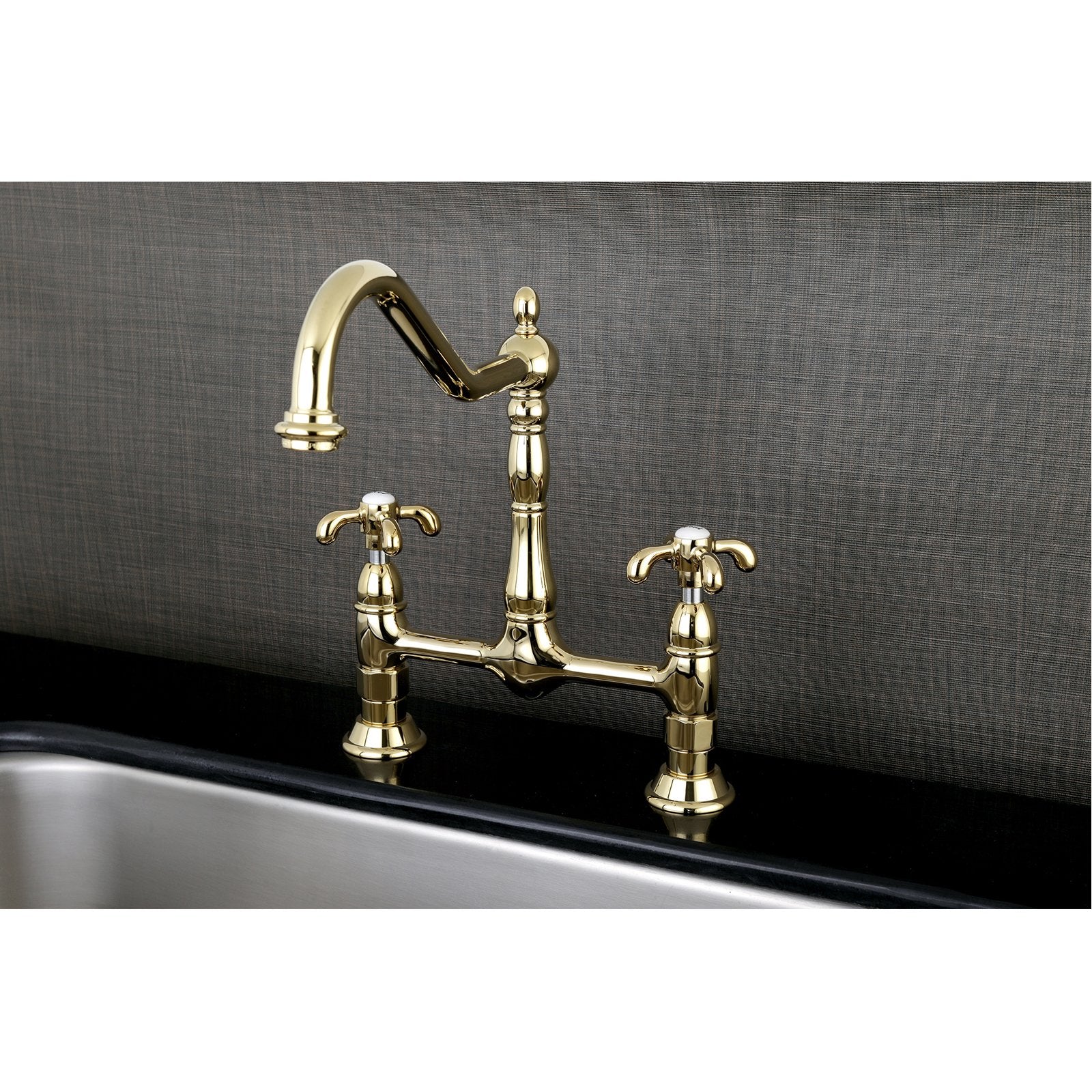 Kingston Brass French Country Double Handle 8" Centerset Kitchen Faucet without Sprayer-Kitchen Faucets-Free Shipping-Directsinks.