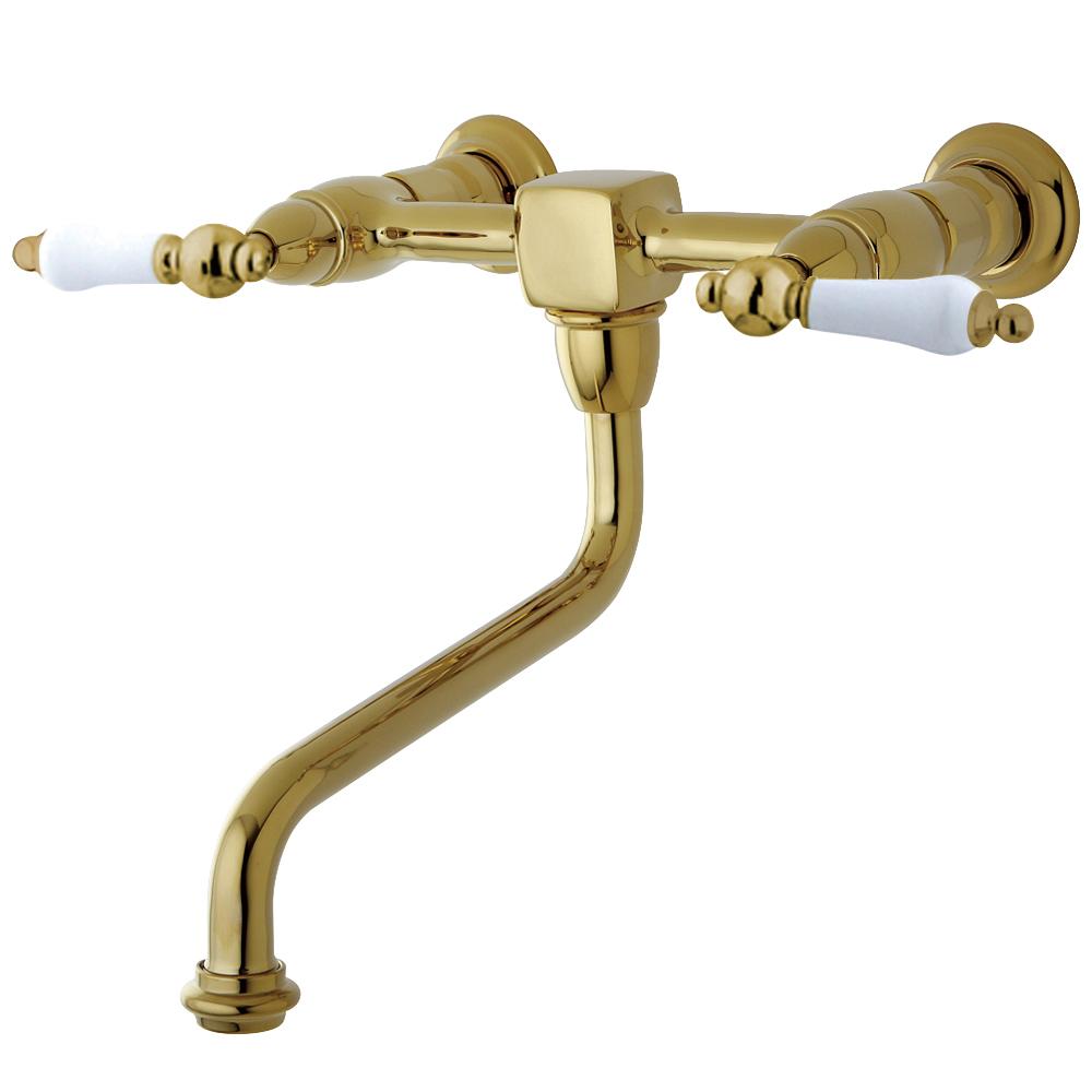 Kingston Brass Heritage Lever Handle Wall Mount Bathroom Faucet