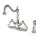 Kingston Brass Mono Deck Mount Kitchen Faucet with Brass Sprayer-Kitchen Faucets-Free Shipping-Directsinks.