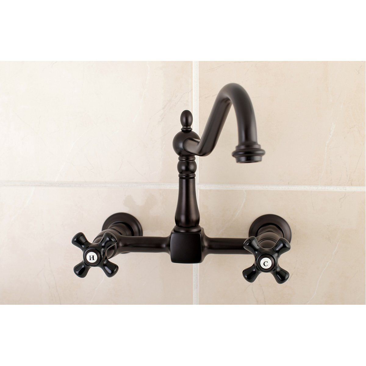 Kingston Brass Duchess 8-Inch Centerset Wall Mount 2-Hole Kitchen Faucet