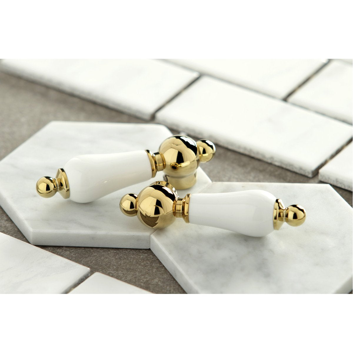 Kingston Brass Heritage 4-Inch Centerset Deck Mount Bathroom Faucet with Pop-Up Drain