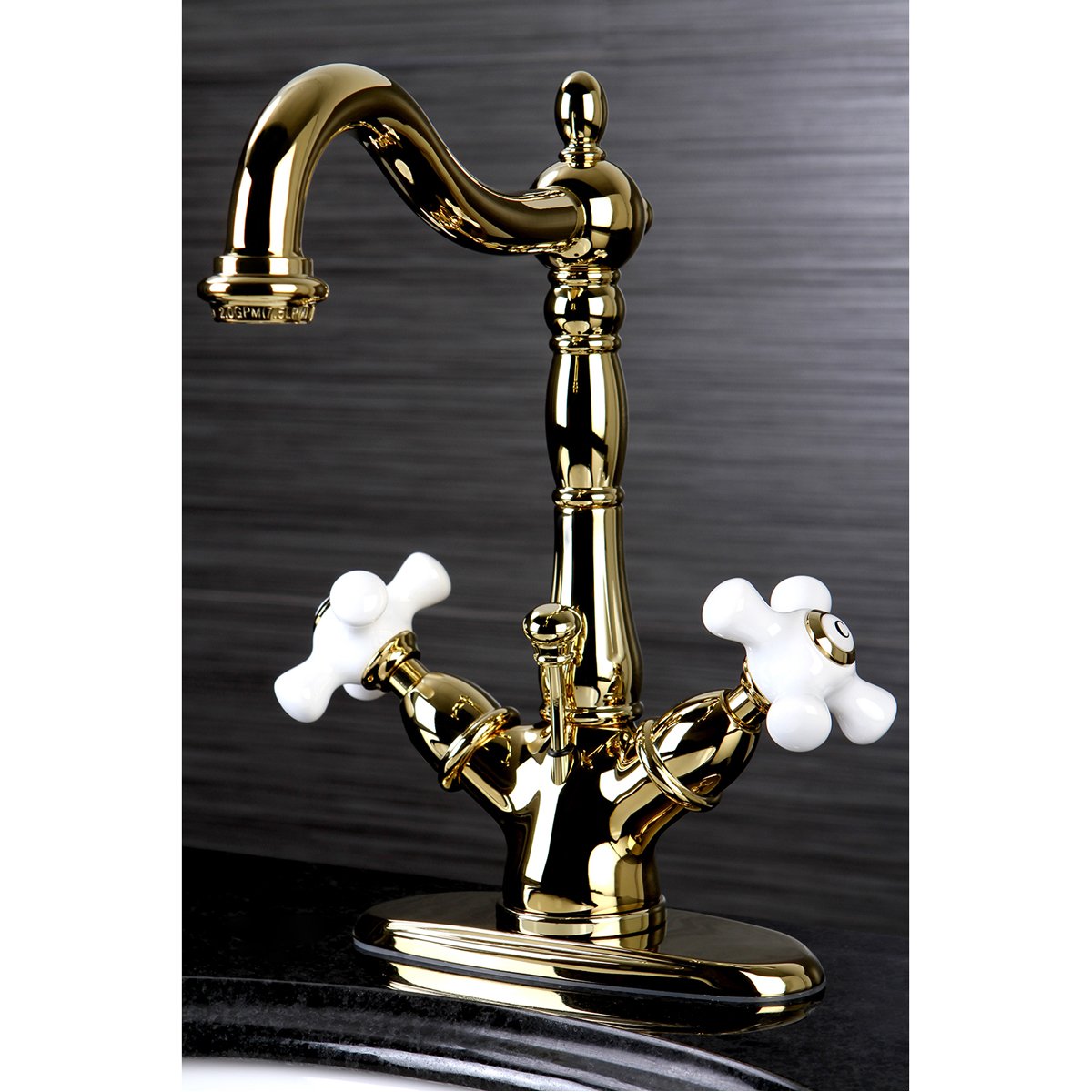 Kingston Brass Heritage 4" Centerset Deck Mount Bathroom Faucet with Pop-Up Drain